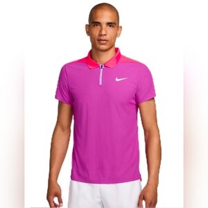 Nike Court Slam Ultimate Men's Dri-FIT ADV Tennis Polo Hot Fuchsia/Aster Pink L